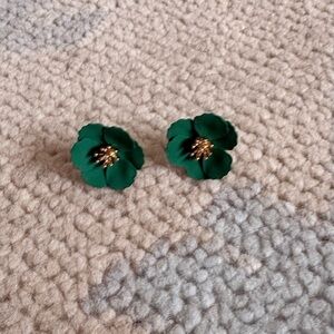 Jcrew Green Floral Statement Stud Earring